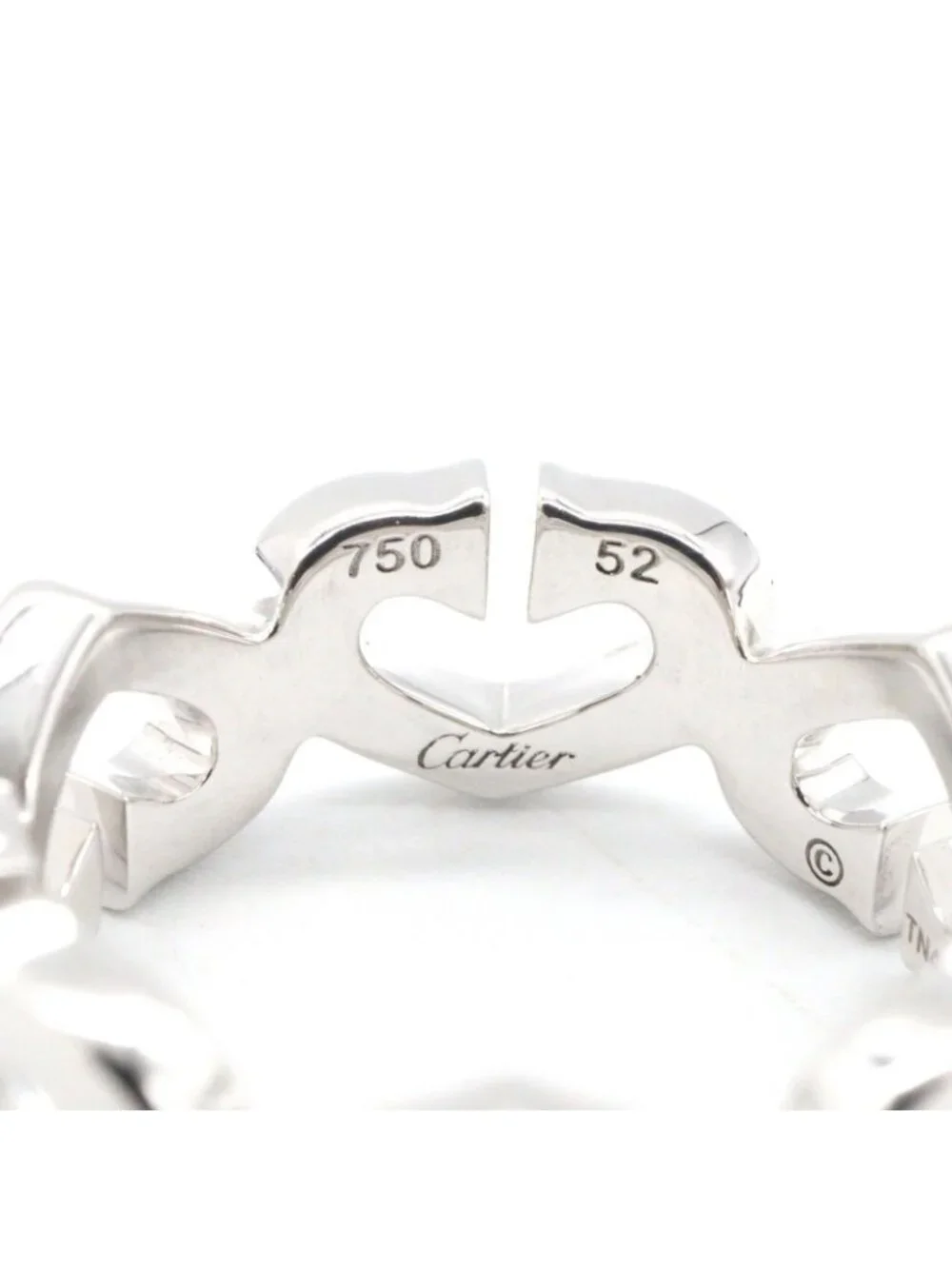 Cartier Ring C Heart Diamond 18k White Gold